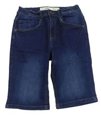 Tmavomodré skinny teplákové rifľové kraťasy Denim Co.