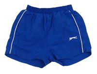 Zafírové šušťákové športové kraťasy s logom Slazenger