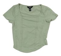 Světlekhaki crop tričko New Look