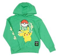 Zelená mikina s Pikachu a kapucí PRIMARK