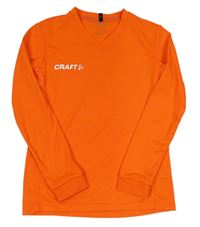 Křiklavě oranžové funkční sportovní triko s logem CRAFT