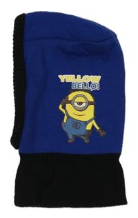 Safírovo-černá pletená kukla s Mimoněm