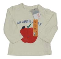 Nové - bílé triko s jablíčkem a nápisem PRIMARK