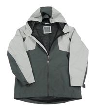 Tmavošedo-sivá kockovaná šušťáková jarná bunda s kapucňou PRIMARK