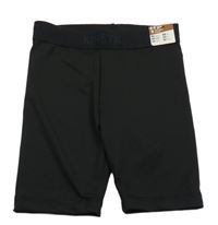 Nové - čierne funkčné športové legínové kraťasy s logom KIPSTA