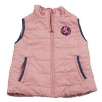 Svetloružová prešívaná funkčná šušťáková zateplená vesta s koníkem crane