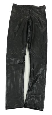 Čierne koženkové nohavice H&M