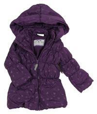 Lilkováí prešívaná šušťáková zimná balonová parka so srdiečkami a odopínacíá kapucňou Topomini