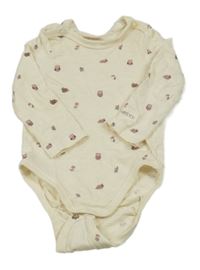 Smetanové melírované body s ježečky a sovičkami a muchomůrkami Topomini