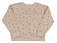 Svetloružová mikina s kvietkami PRIMARK