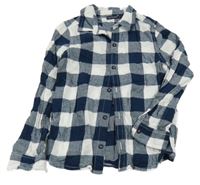 Tmavomodro-bílá kostkovaná košile in extenso