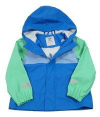 Modro-světlemodro-zelená nepromokavá bunda s kapucí Kiki&Koko