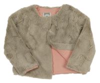 Světlebéžovošedá chlpatá podšitá bunda Sanetta