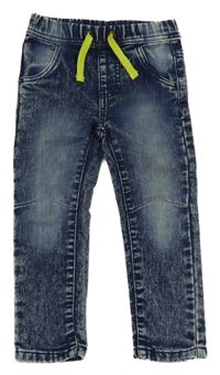 Tmavomodré plesňové teplákové rifle Kiki&Koko