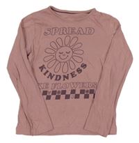 Staroružové tričko s květem/smajlíkem a nápismi George