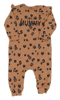 Skořicovo-černý vzorovaný overal s nápisy Next