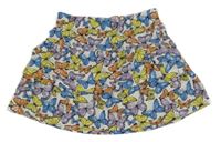 Biela vrstvená sukňa s farebnymi motýlikmi name it.