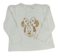 Biele zamatové tričko s Minnie Disney