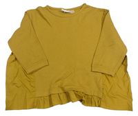 Okrová rebrovaná ľahká oversize mikina Zara