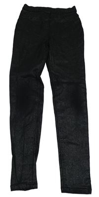 Čierne trblietavé elastické skinny nohavice zn. George