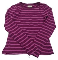 Vínovo-staroružové pruhované tričko H&M