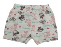 Bílé bavlněné kraťasy s Disney postavami George