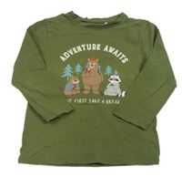 Khaki triko se zvířaty Topolino