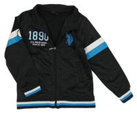 Čierna športová prepínaci mikina s výšivkou U.S. Polo Assn.