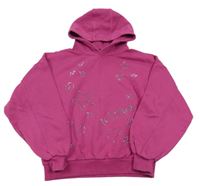 Fuchsiová mikina s hvězdami z kamínků a kapucí George