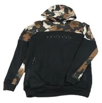 Černo-hnědo-béžová mikina s army vzorem a kapucí George