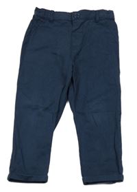 Tmavomodré plátenné nohavice Primark