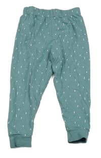 Zelenošedé vzorované pyžamové kalhoty George