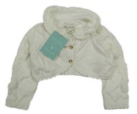 Nové - Smotanové svetrové prepínaci bolerko s golierikom a čipkou Monsoon