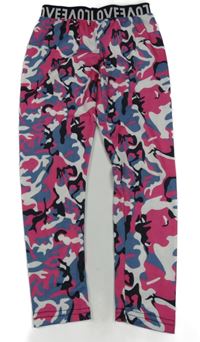 Bielo-modrošedo-fuchsiové army legíny