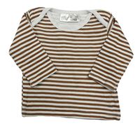 Bílo-hnědé pruhované triko Ergee