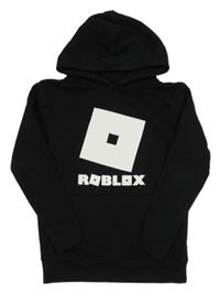Černá mikina s logem Roblox a kapucí