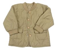 Hnědá prošívaná šusťáková zateplená bunda