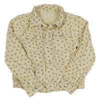 Béžová květovaná riflová bunda Mango