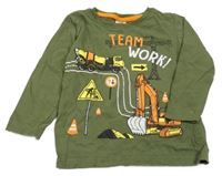 Khaki triko s bagrem a mixem betonu Kiki&Koko