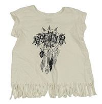 Smotanové tričko s lapačem snů a strapcemi Alive