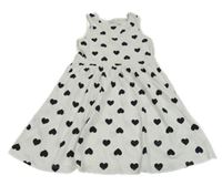 Biele bavlnené šaty so srdiečkami C&A