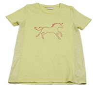 Žlto-melírované športové tričko s koněm BPC