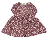 Vínové kvetované bavlnené šaty Dopodopo