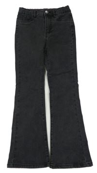 Antracitové flare high waist rifle Page One Young