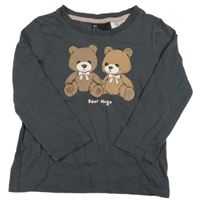 Antracitové tričko s medveďmi H&M