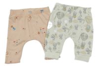 2set - Smetanové lehké tepláky s Me to You + růžové květované legíny s králíky