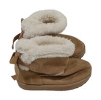 Hnedé zateplené papučky s mašlou Primark vel. 24