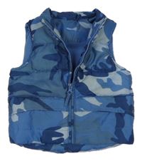 Modrá army šušťáková zateplená vesta St. Bernard