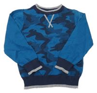Petrolejový army sveter Kids