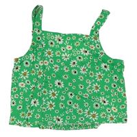 Zelený kvetovaný crop top Nutmeg